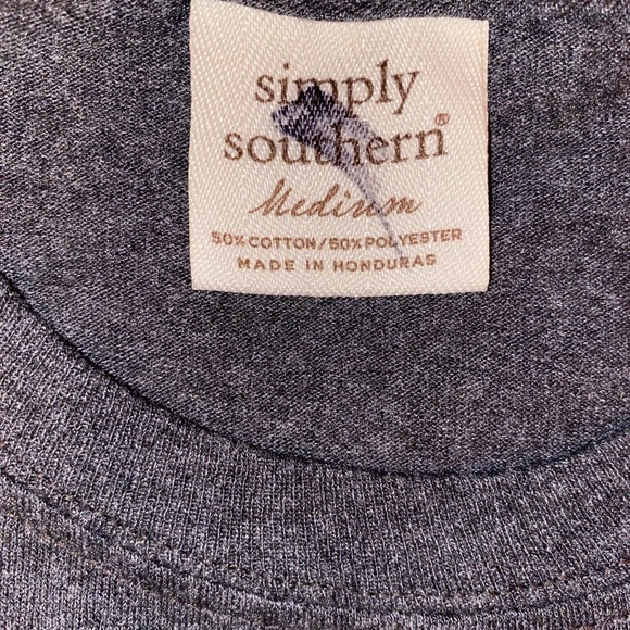 Simply Southern Ladies Tee Gray and Pink Size Medium - Picture 14 of 14